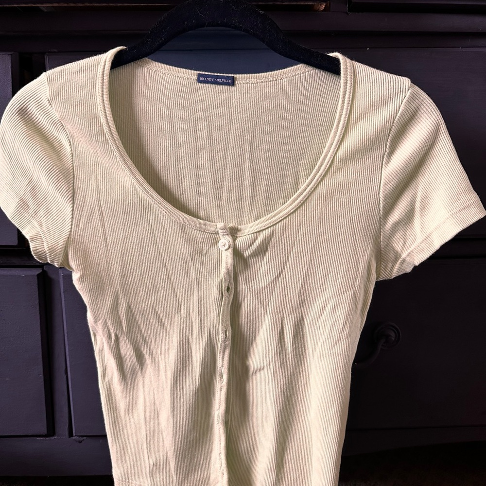 Women's Light Green Button-Up Top